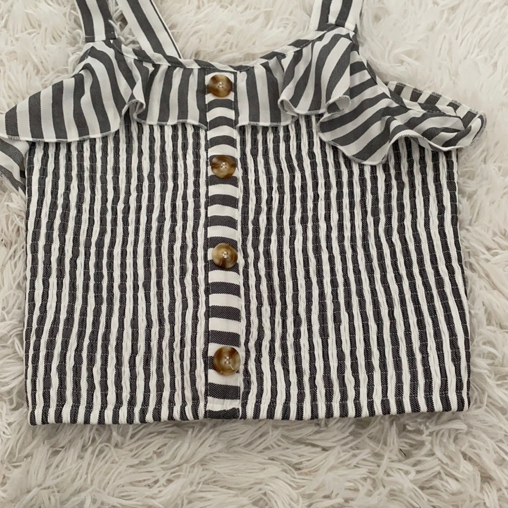 stripped shorts and tank set